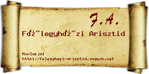 Félegyházi Arisztid névjegykártya
